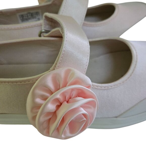 Keds Mary Jane Satin Sneaker Shoe Rose Hook And Loop Closure Size 8.5 - Picture 9 of 13